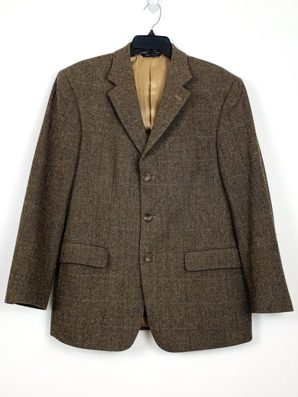Vintage Banana Republic men’s blazer brown herringbone wool tweed Y2K size 40S